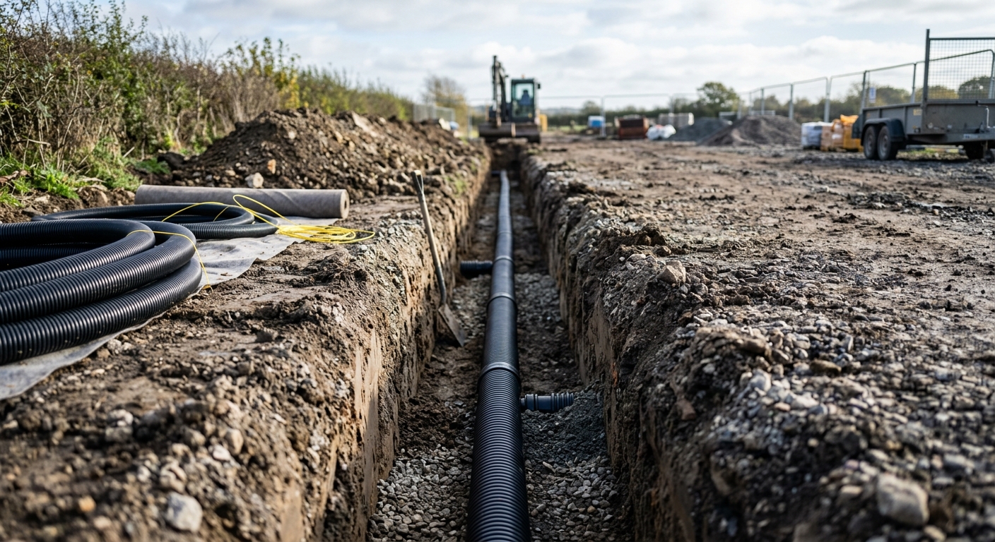 Plumbing drainage patio installation