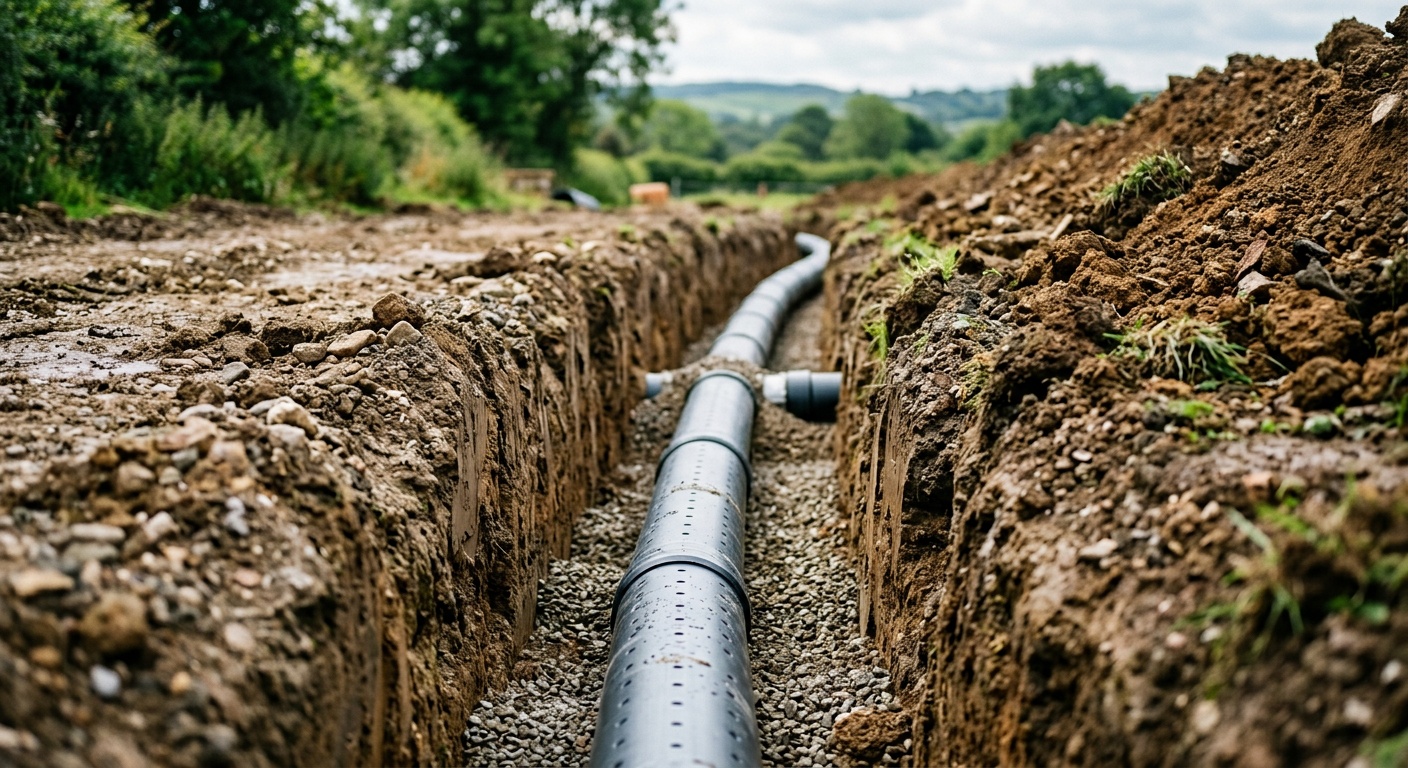 Plumbing drainage patio installation